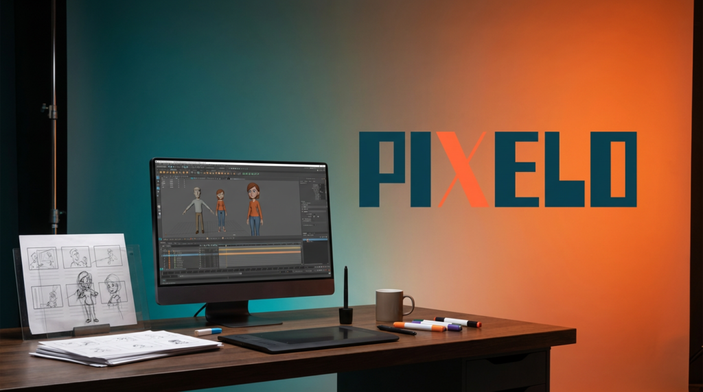 pixelo studio workspace mockup 2